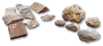 岩石の標本展示